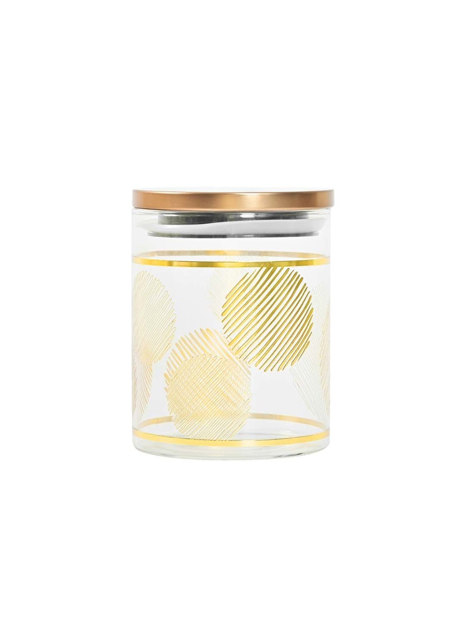 Femora Golden Borosilicate Glass Kitchen Storage Jar With Airtight Steel Lid (0.75 L)