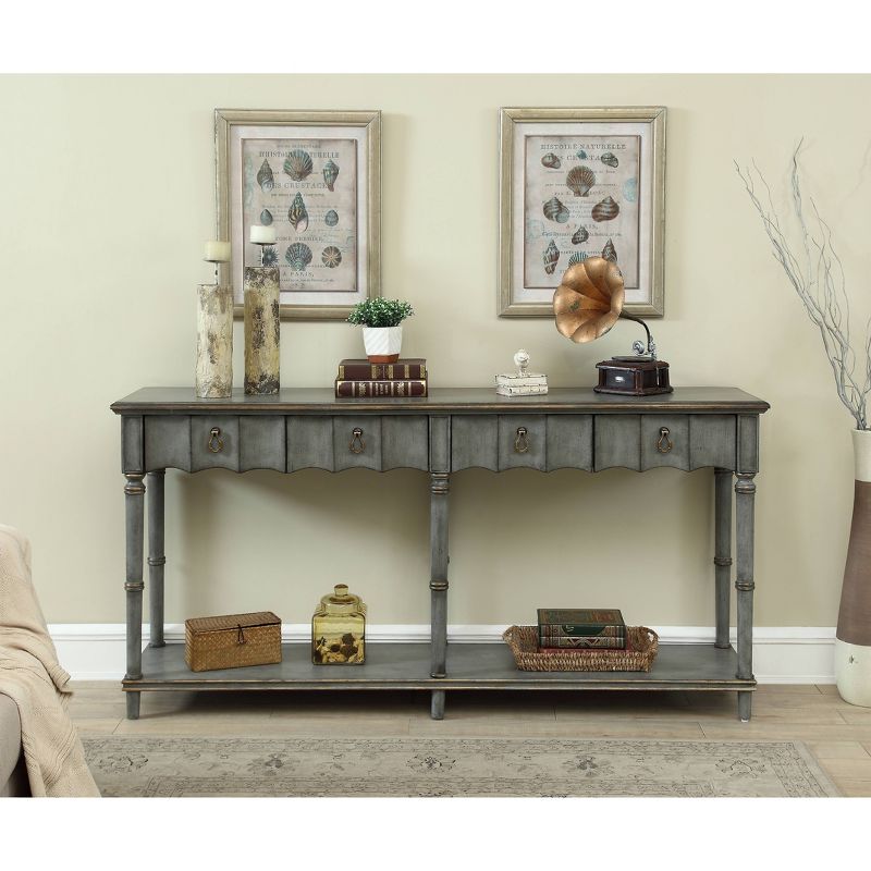Idaville 4 Drawer Console Table Gray - Treasure Trove Accents