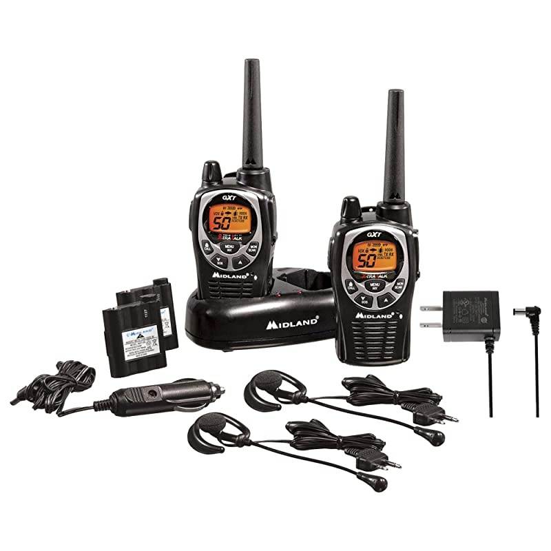GXT1000VP4 50 Channel GMRS TwoWay Radio Up to 36 Mile Range Walkie Talkie 142 Privacy Codes Waterproof NOAA Weather Scan + Alert Pair Pack BlackSilver