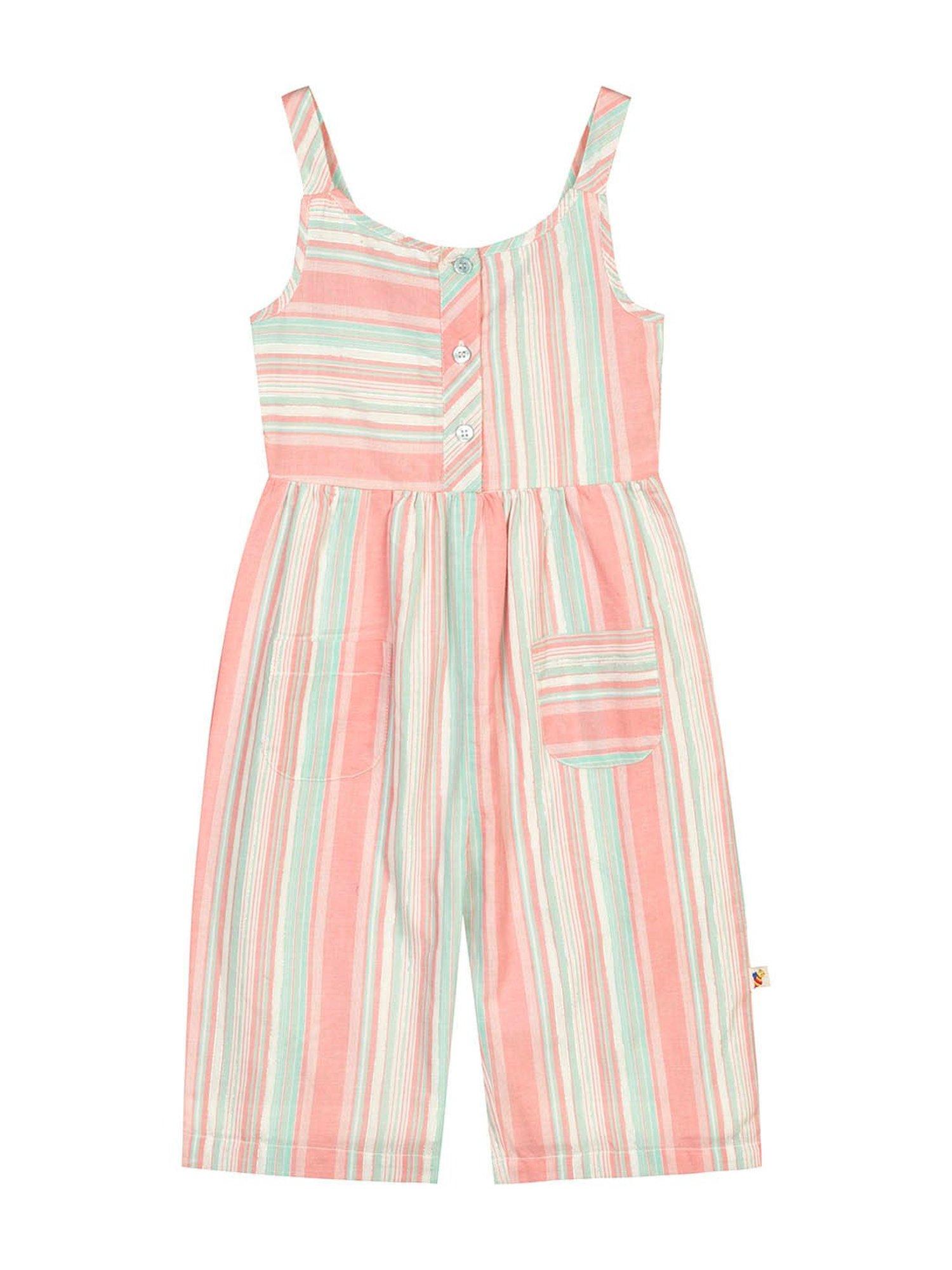 Budding Bees Kids Multicolor Striped Jumpsuit