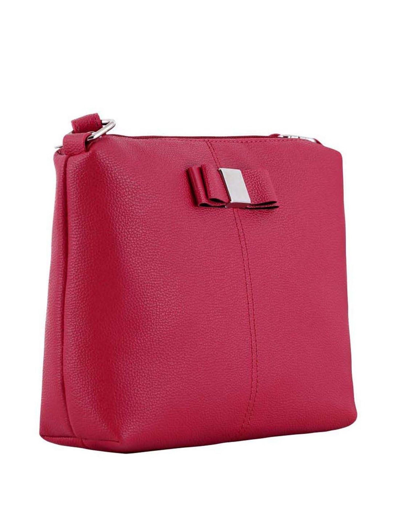 Toteteca Bow Pink Solid Medium Sling Handbag
