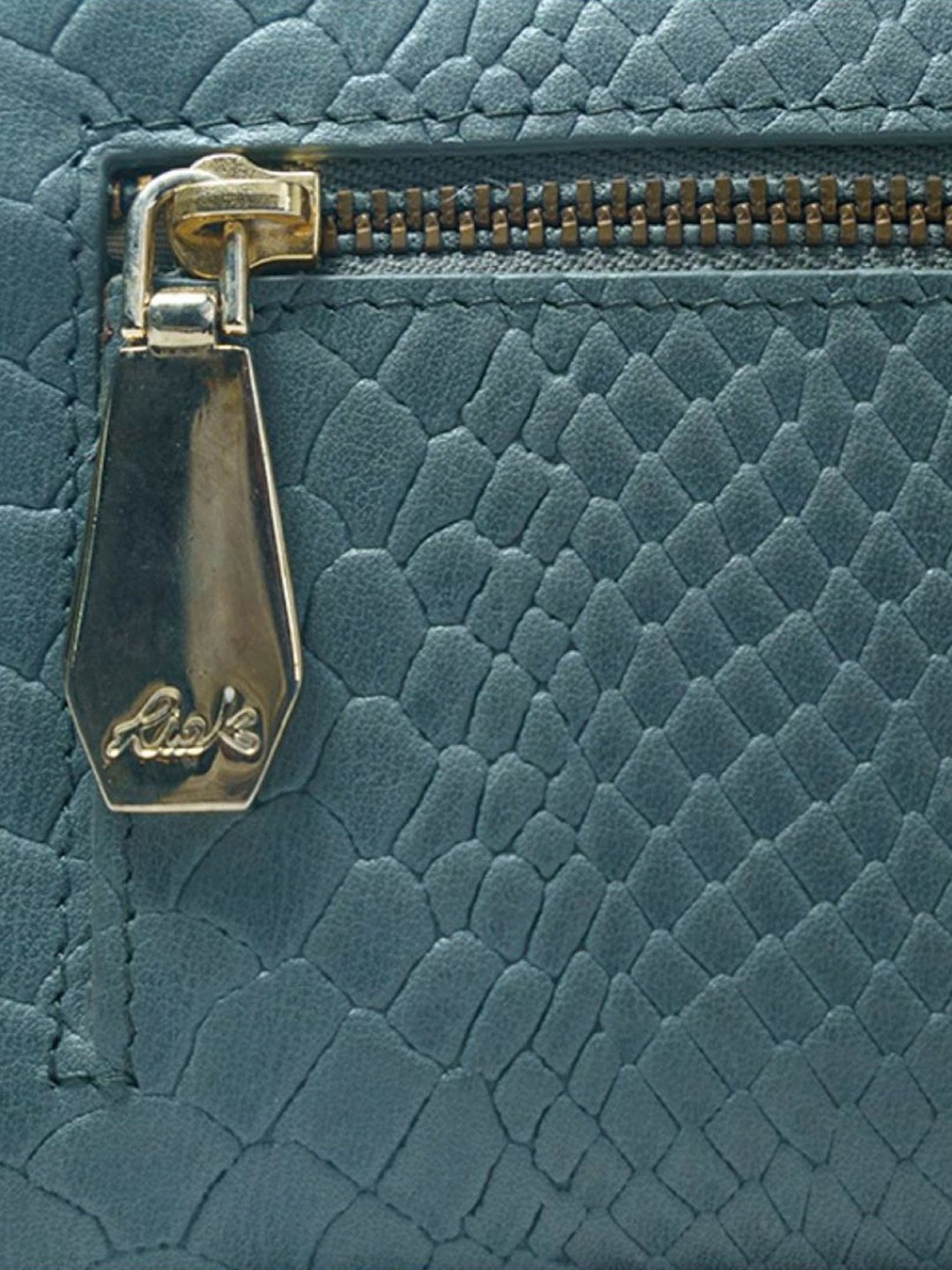 RI2K London Teal Leather Animal Effect Zip around Wallet