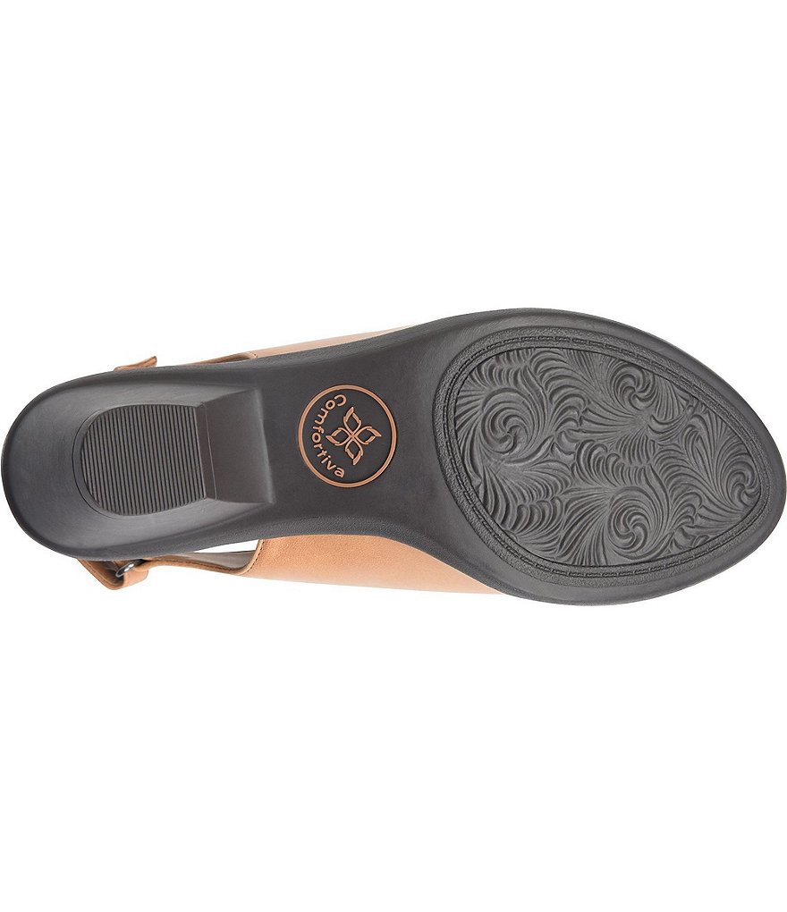 Comfortiva Faye Leather Block Heel Sandals