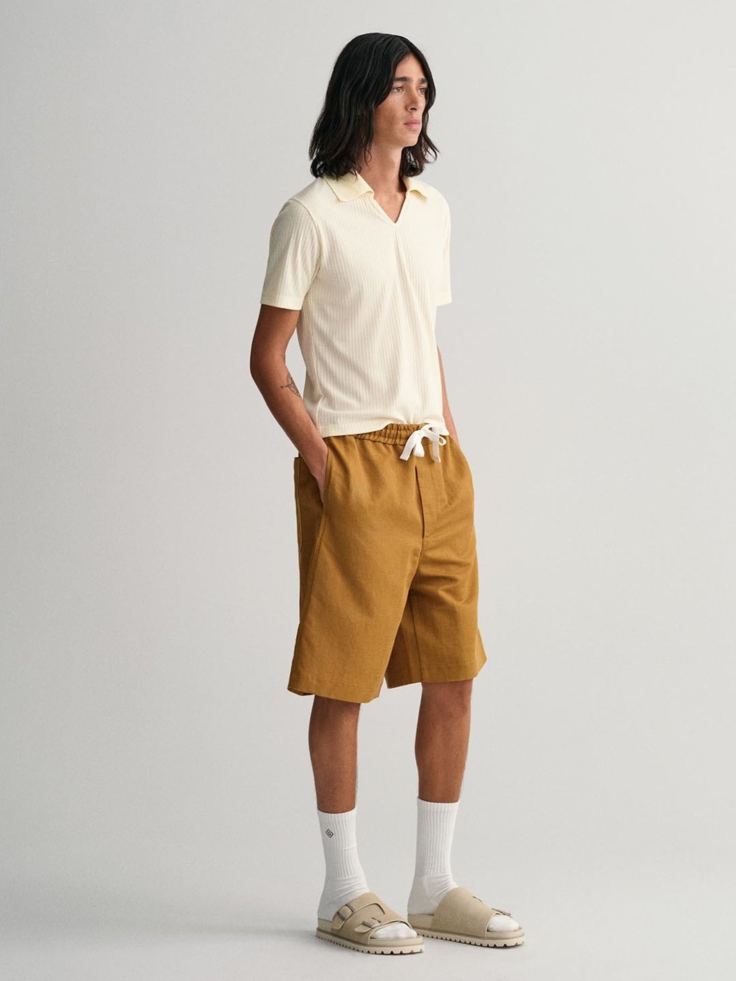 GANT Cream  Slim Fit Polo T-Shirt