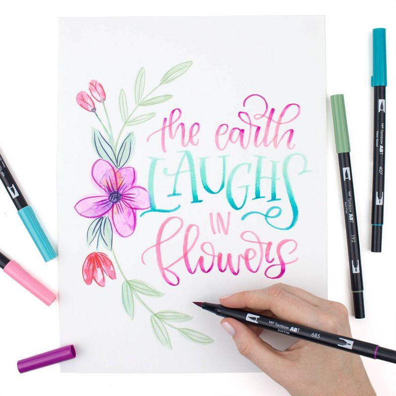 Tombow 20ct Dual Brush Pen Art Markers - Floral Palette