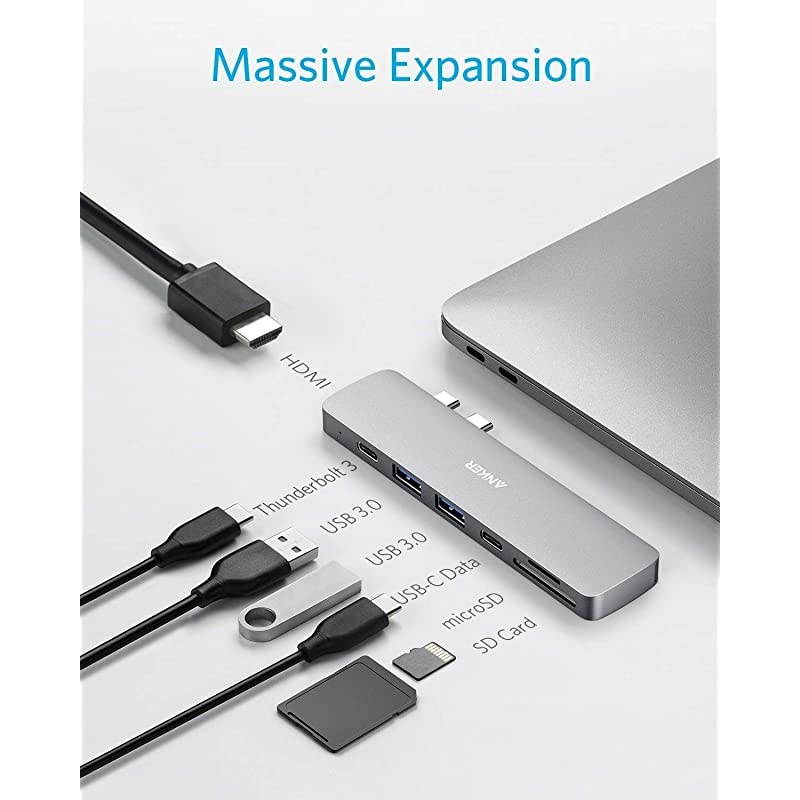 USB C Hub for MacBook PowerExpand Direct 7in2 USB C Adapter Compatible with Thunderbolt 3 USB C Port 100W Power Delivery 4K HDMI USB C and 2 USB A Data Ports SD and microSD Card Reader