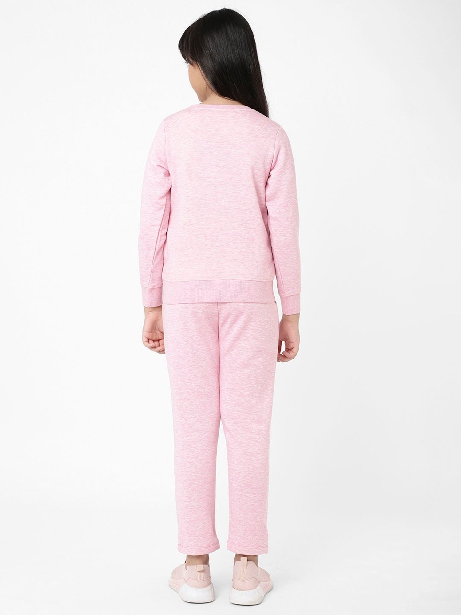 Sweet Dreams Kids Light Pink Printed Full Sleeves Tracksuit
