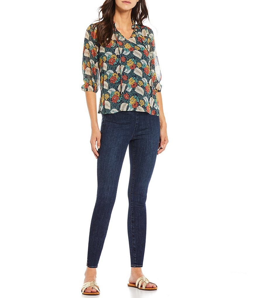 NYDJ Super Skinny Stretch Denim Pull-On Side Slit Hem Jeans