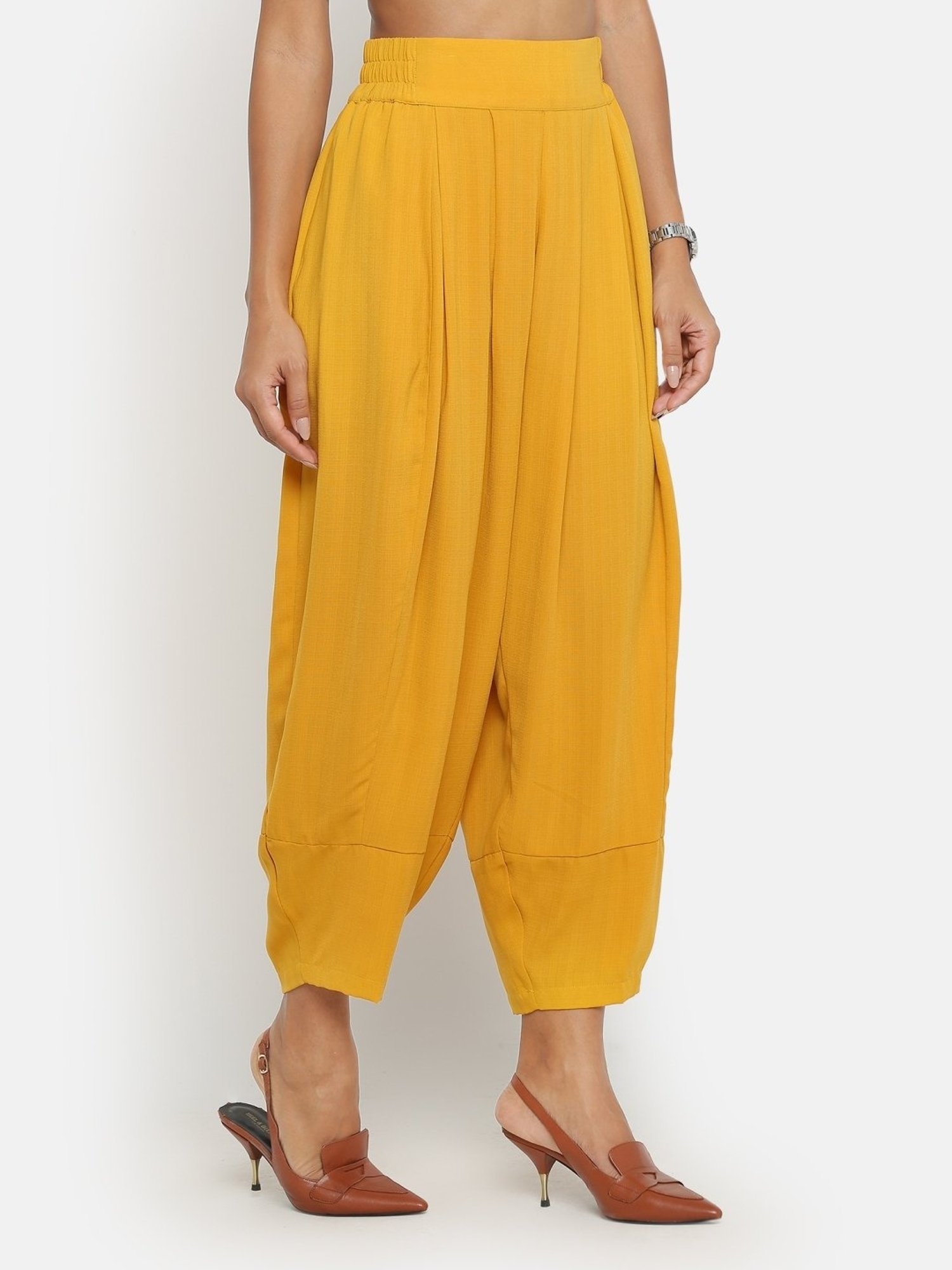 Office & You Yellow Mid Rise Harem Pants