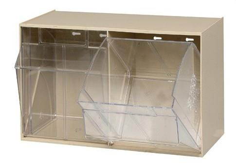 QUANTUM STORAGE SYSTEMS QTB302IV Bins, 2 Tip Out, Ivory