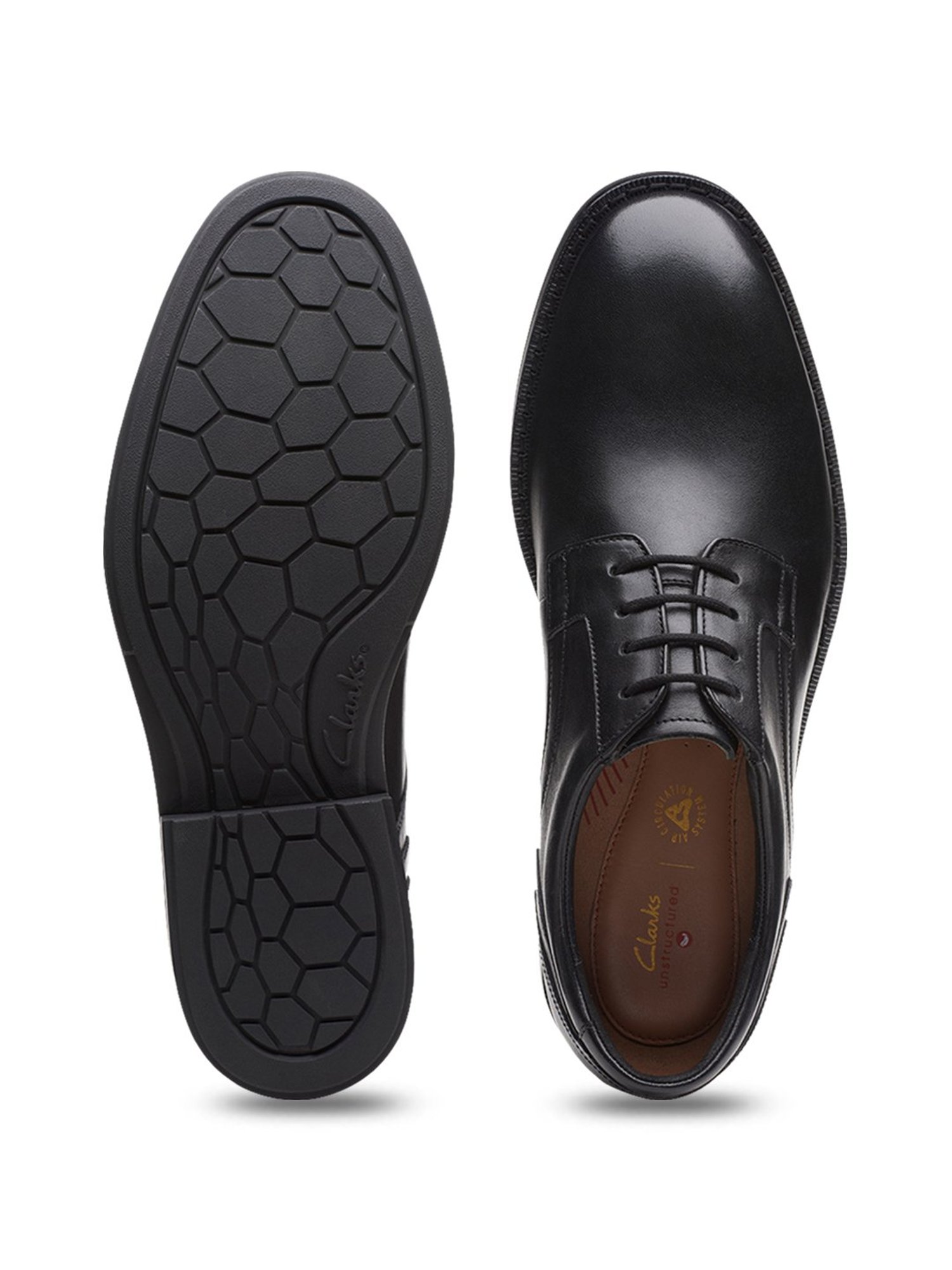 Clarks Men's Un Hugh Lace Black Derby Shoes