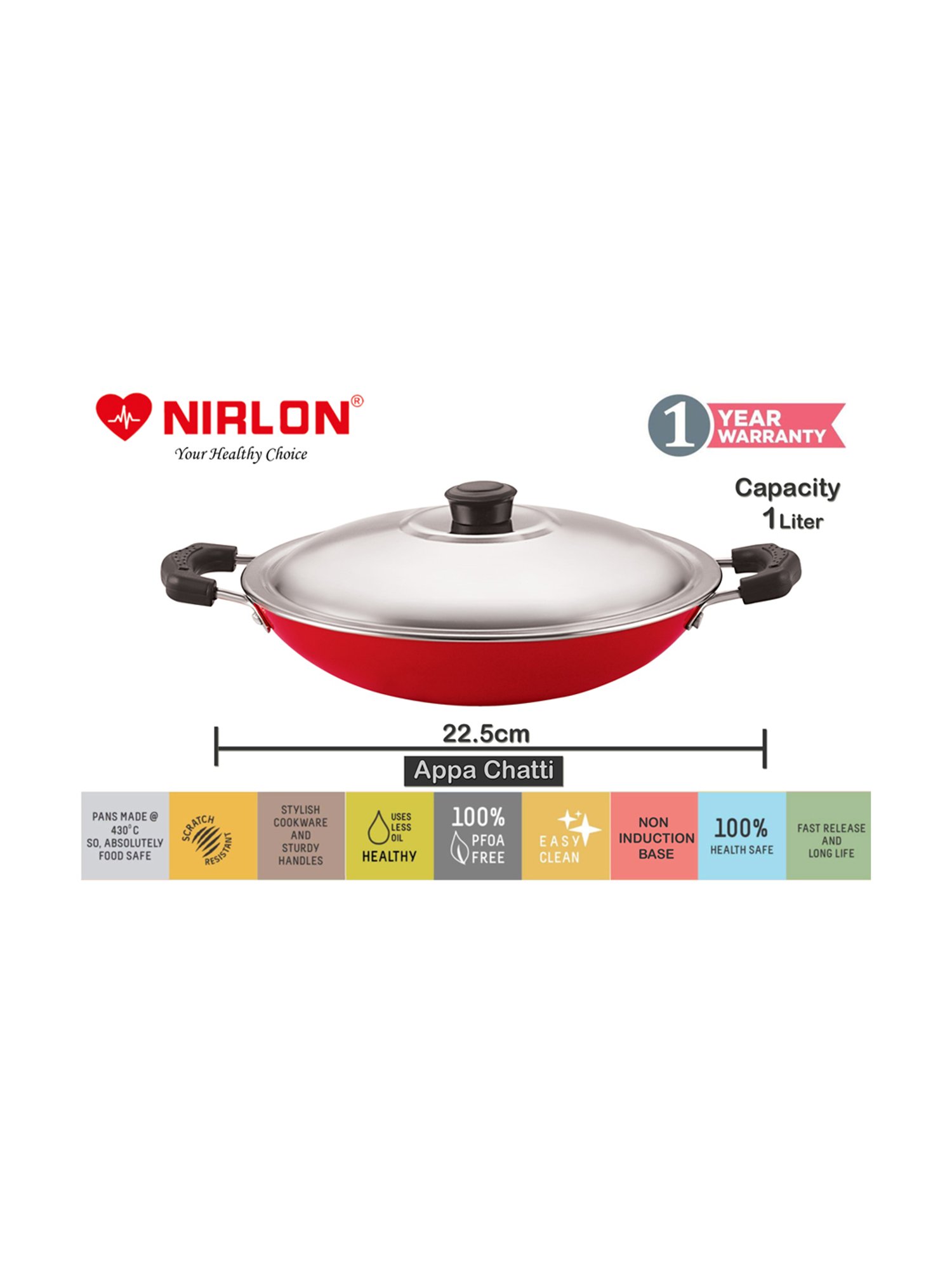 Nirlon Non-Stick Red Aluminium Kitchenware Gift Set Combo (2.6mm)