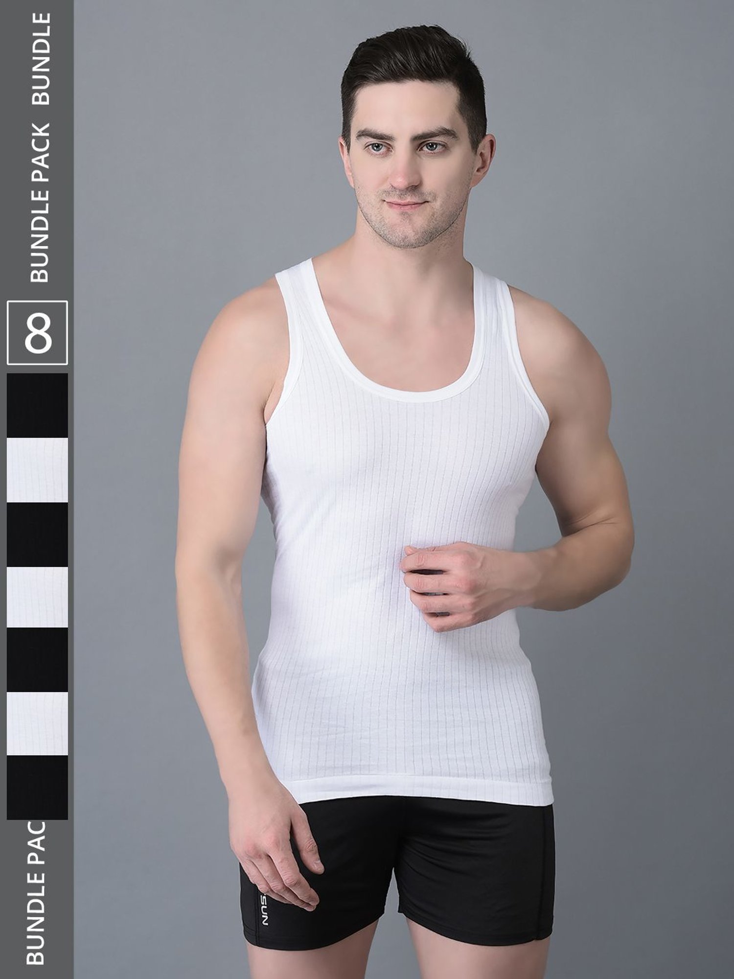 Dollar Bigboss Multicolored Cotton Regular Fit Vest - Pack Of 8
