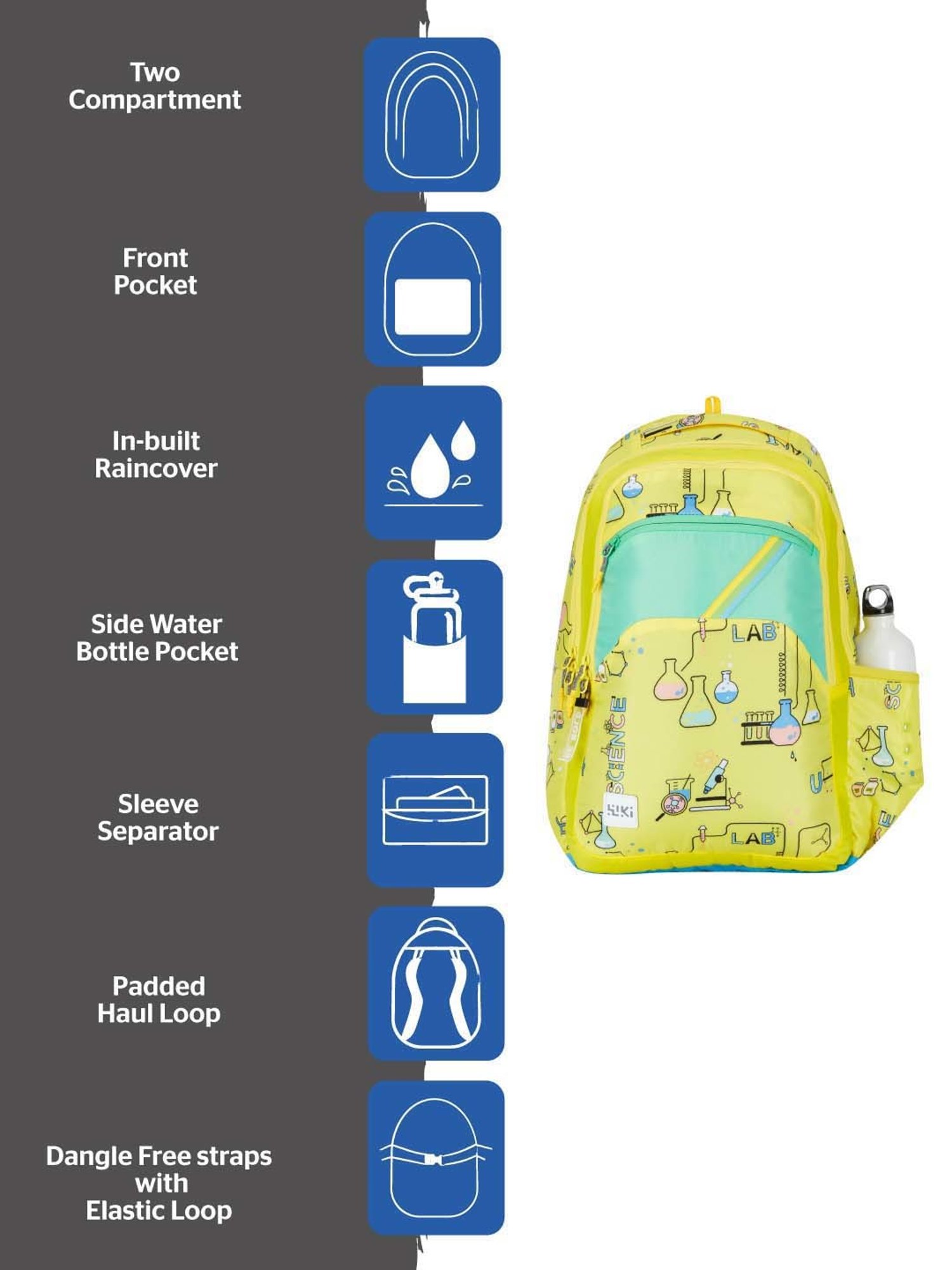 Wiki 29.5 Ltrs Yellow Medium Backpack