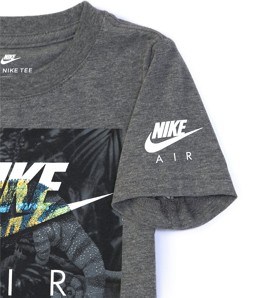 Nike Little Boys 2T-7 Short-Sleeve Swoosh AOP Block Logo Tee