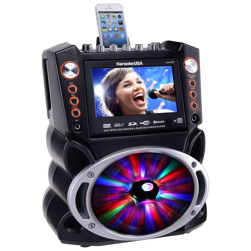 Karaoke USA Complete Bluetooth Karaoke System with LED Sync Lights (GF846)