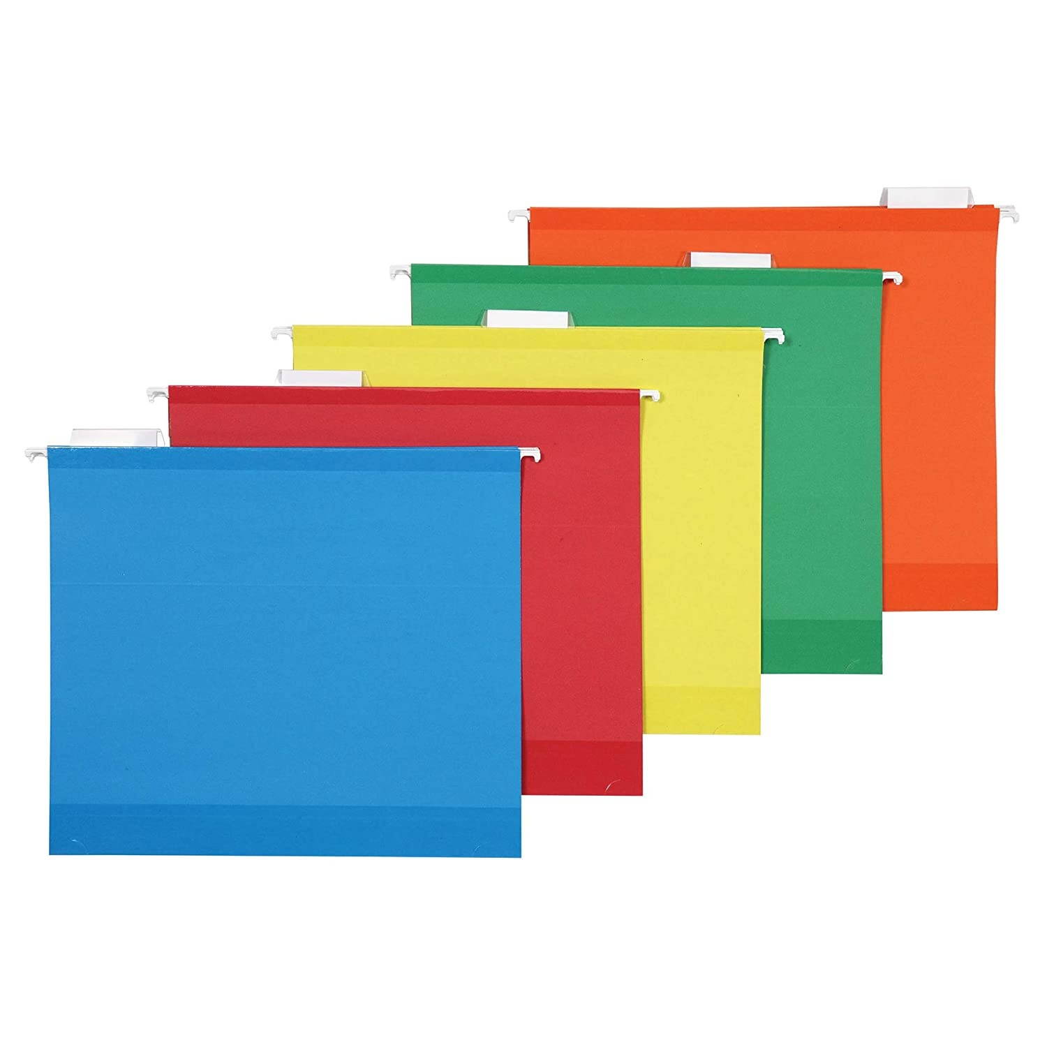 AmazonBasics Hanging File - Box Bottom - Heavy Duty, 2" Expansion, Assorted, Letter, 25 per Box