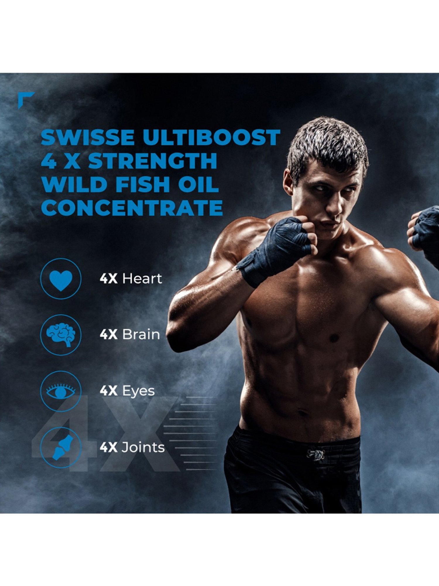 Swisse Ultiboost Odourless 4X Strength Wild Fish Oil Supplement - 60 Tablets