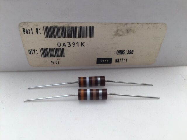 (10 pcs) OA391K Ohmite, 1 Watt 390 Ohm 10%, Carbon Composition Resistor (Axial)