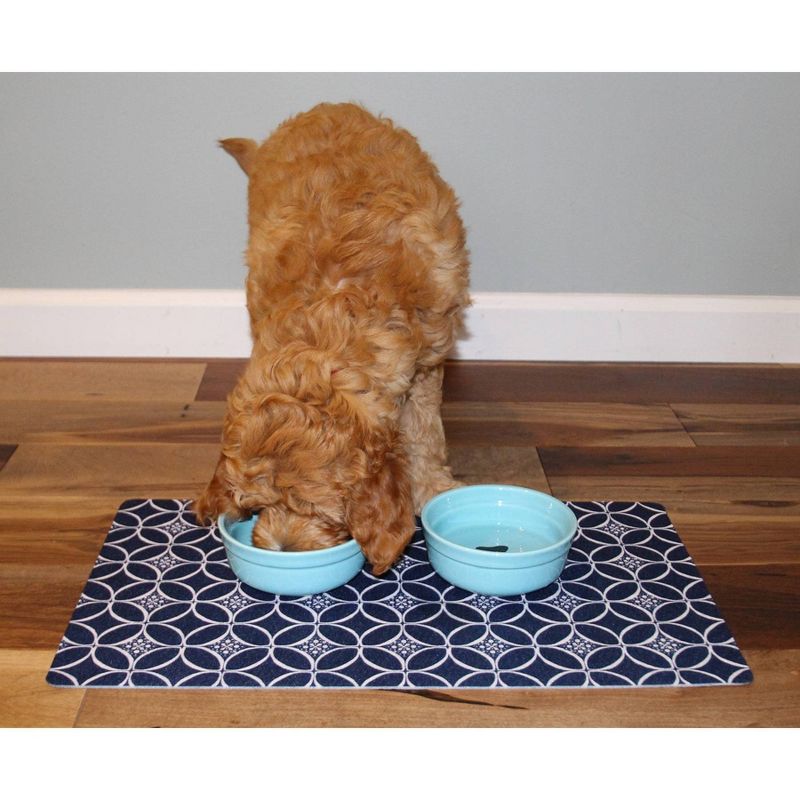 Drymate Dog and Cat Feeding Placemat - Geometric Indigo