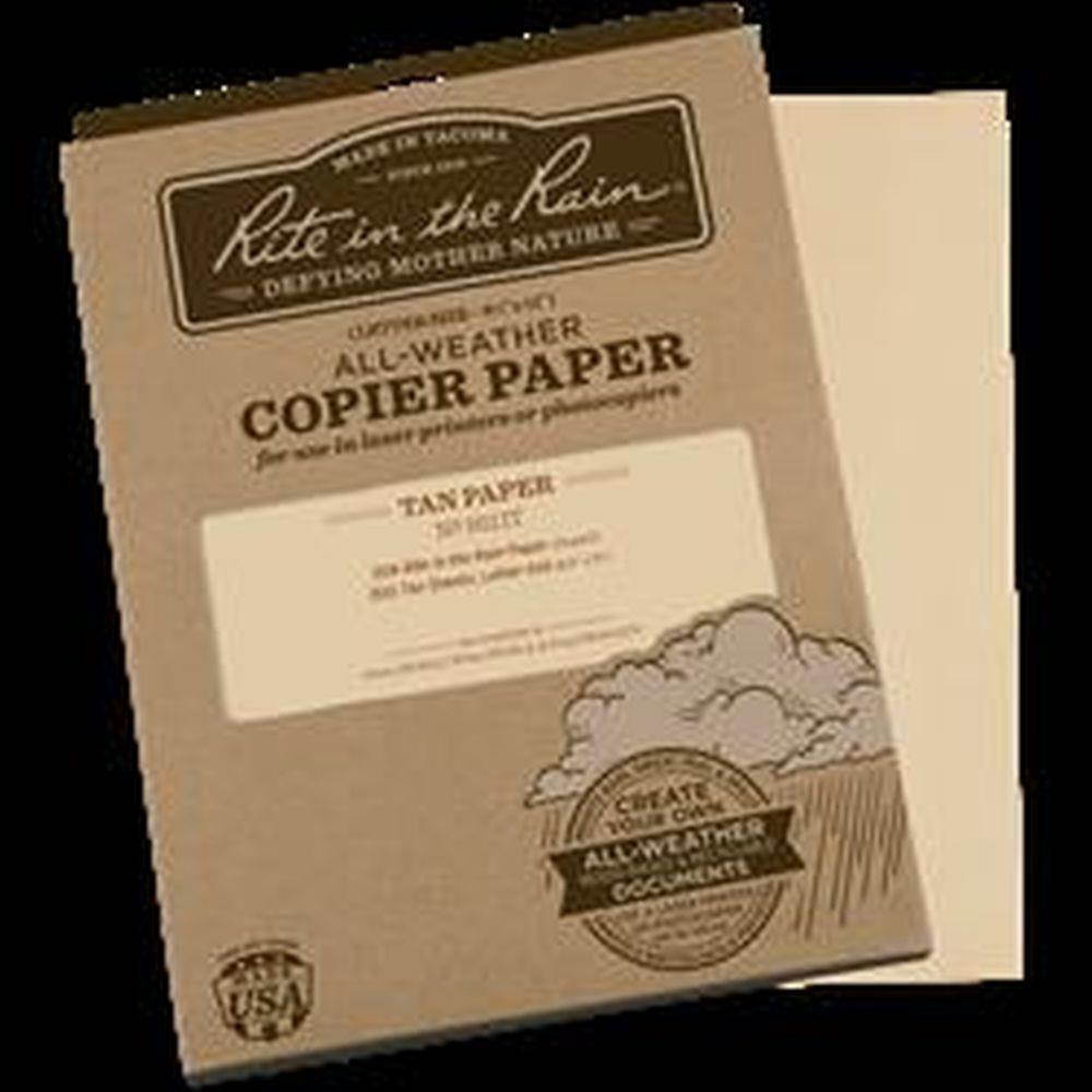 RITE IN THE RAIN 9511T Copier Paper,8.5x11in,Tan,PK200