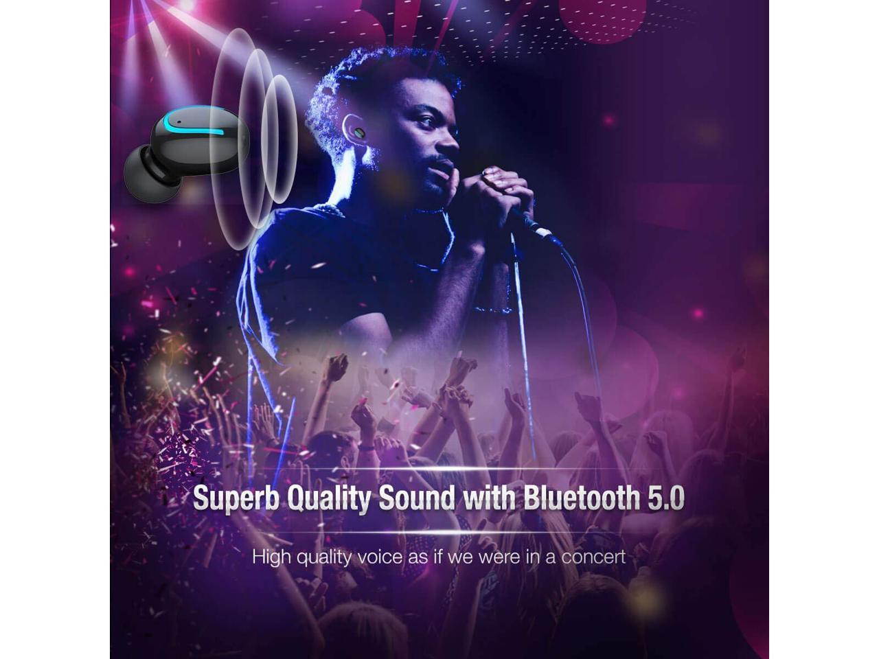 i12 TWS Wireless Bluetooth 5.0 Touch control Earphones with 300mAh Charging Dock Automatically Pairing - Red