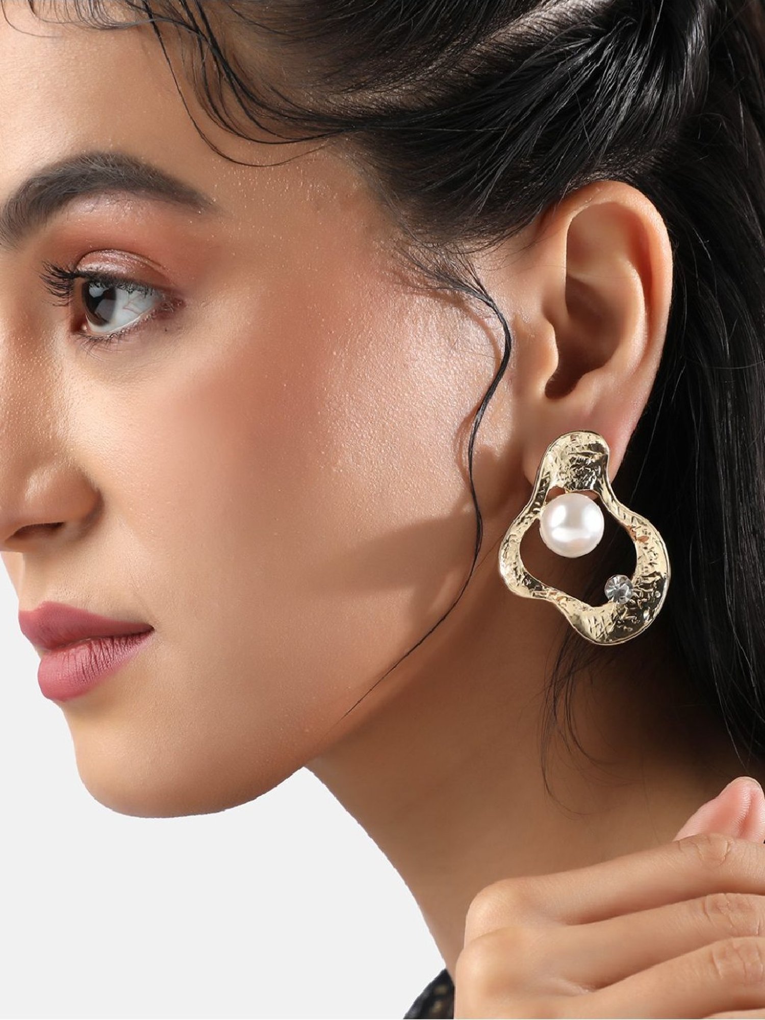 Sohi Women's Opal Odyssey Stud Earrings  Champayne Gold