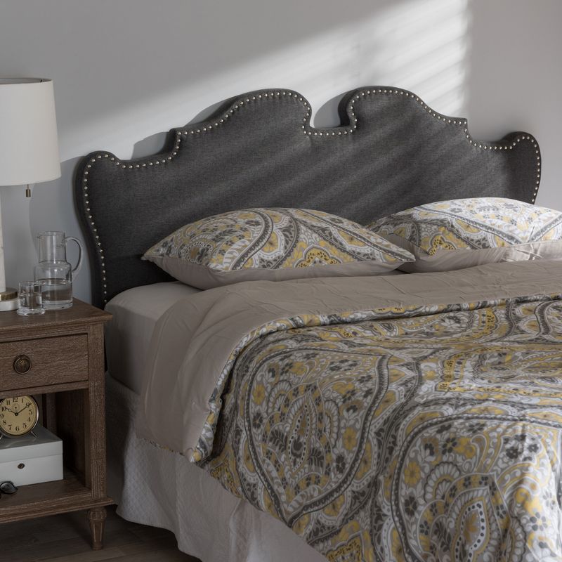 Dalton Modern and Contemporary Fabric Headboard Full Dark Gray - Baxton Studio