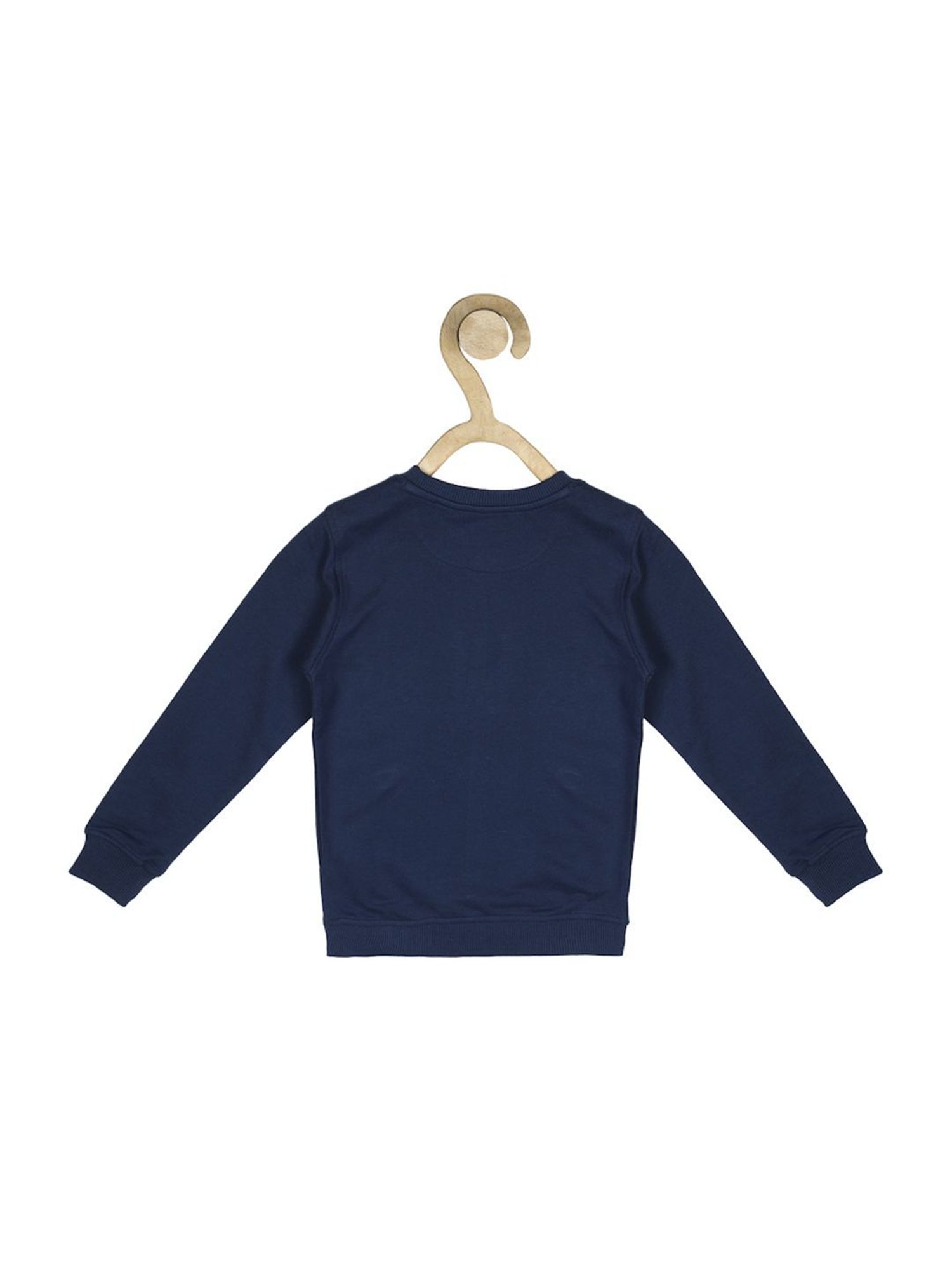 Allen Solly Junior Navy & Yellow Cotton Printed Full Sleeves Sweatshirt