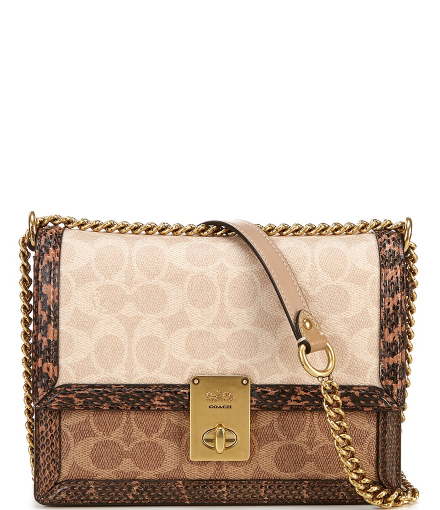 COACH Signature Hutton Turnlock Shoulder Bag