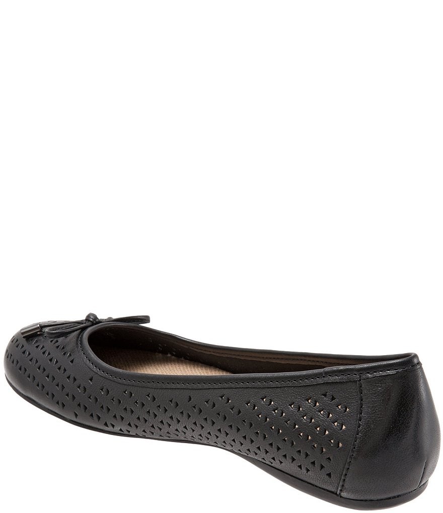 SoftWalk Napa Laser Perforated Bow Detail Ballerina Flats