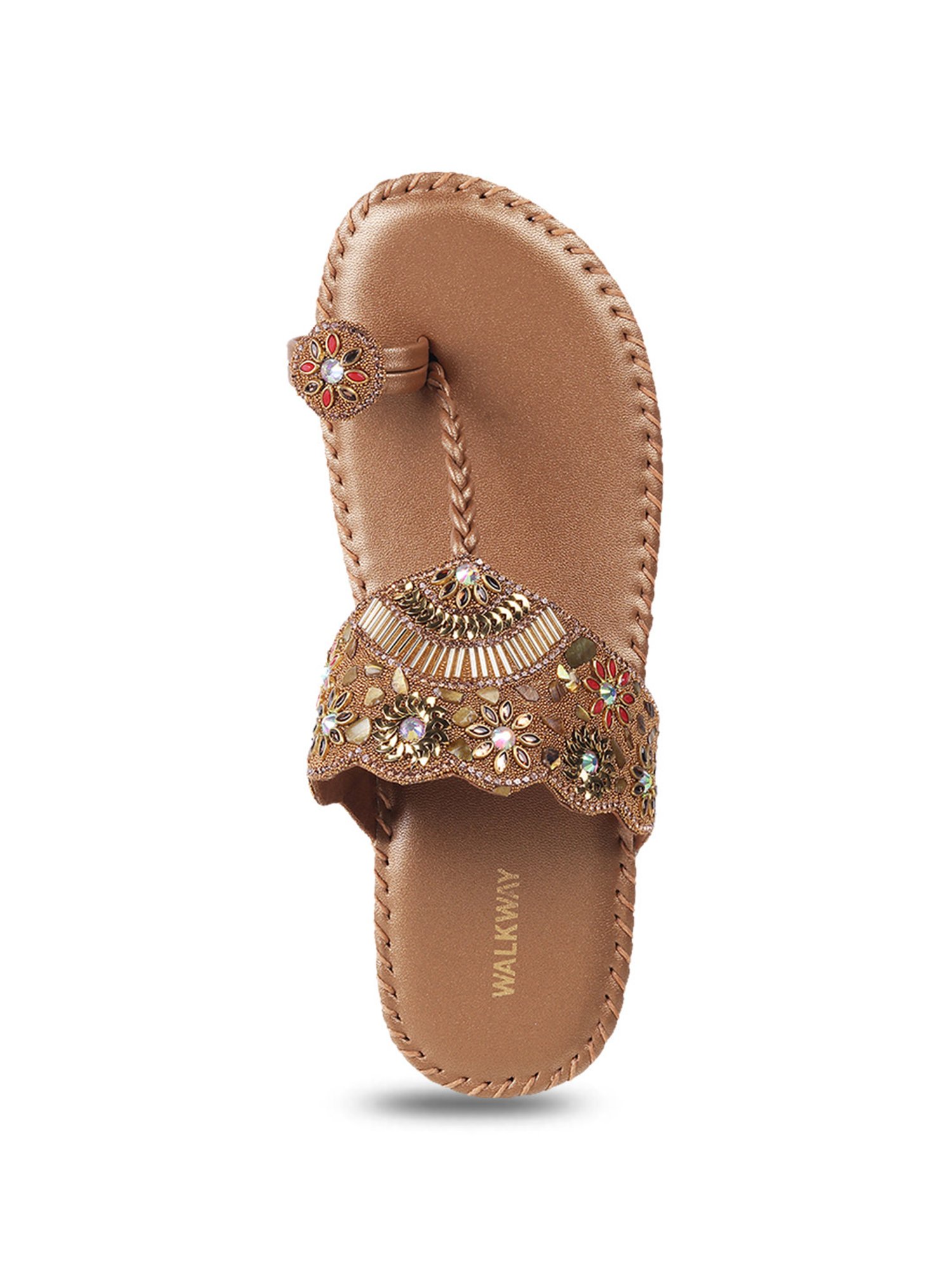 Walkway Women's Antic Gold Toe Ring Wedges