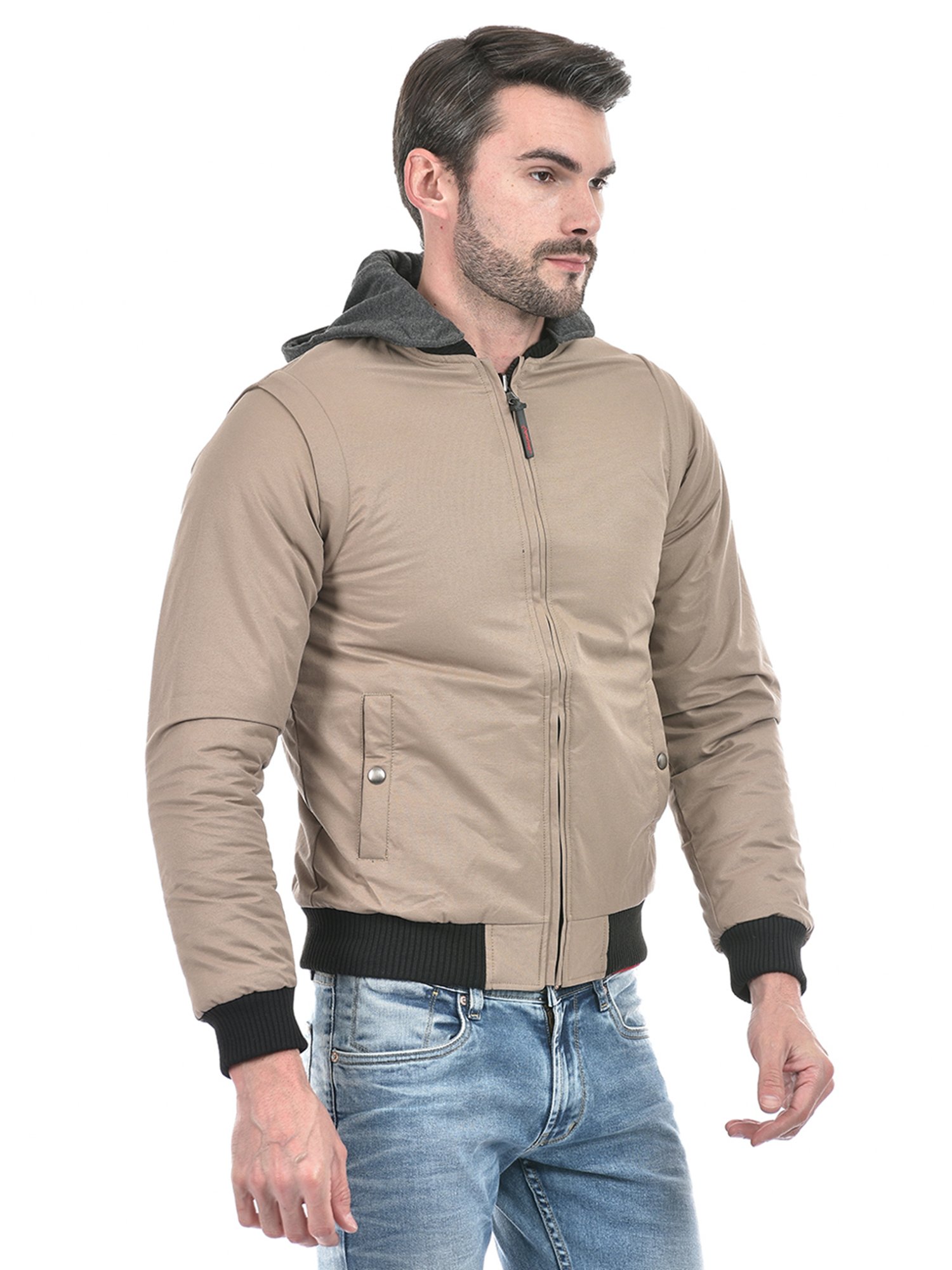 Lawman Pg3 Beige & Black Regular Fit Reversible Jacket