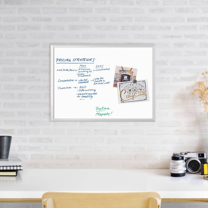 U Brands 23"x17" Magnetic Dry Erase Board with Tray Aluminum Frame