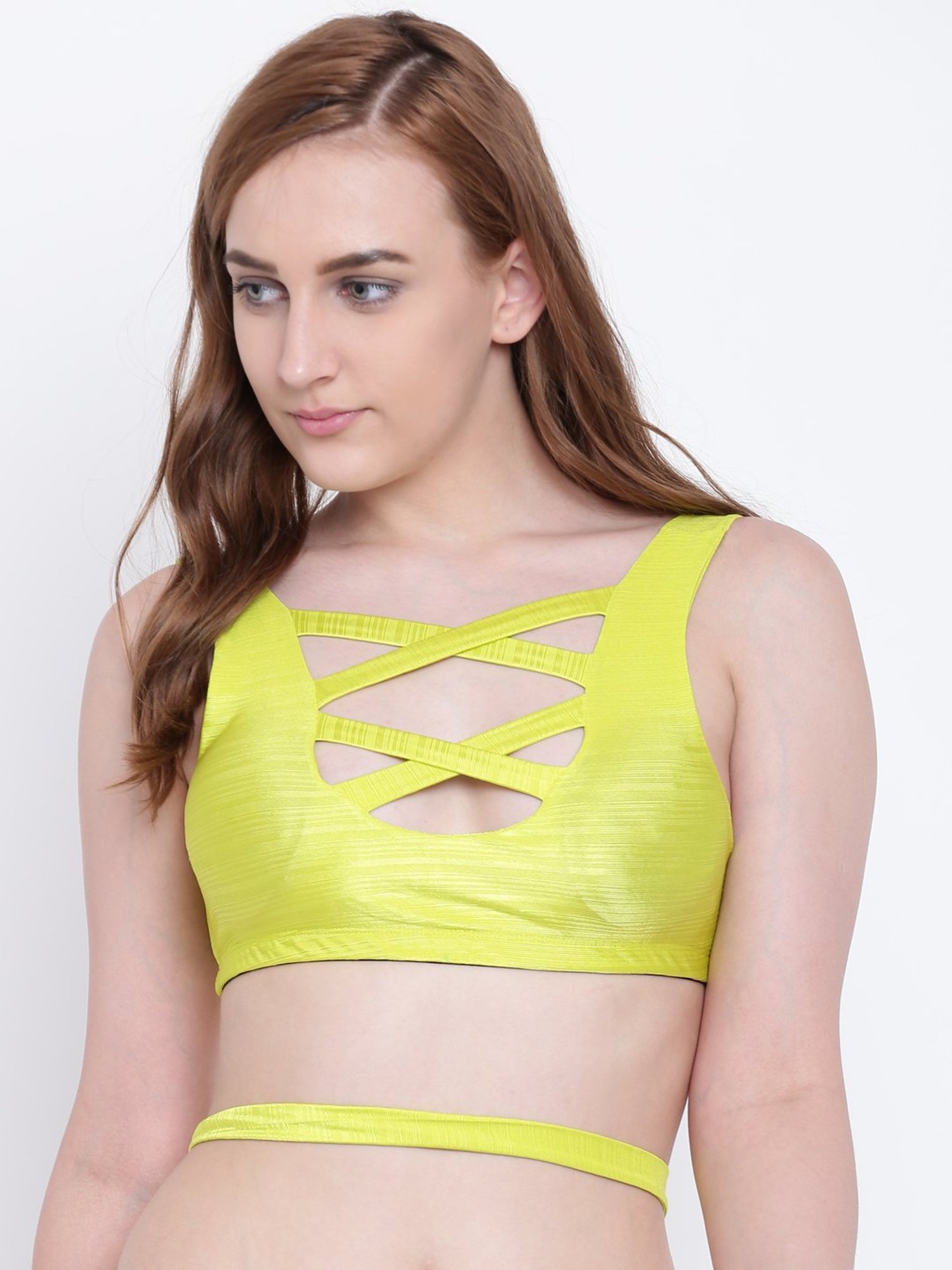 La Intimo Lime Green Beach Bold Plunge Bra