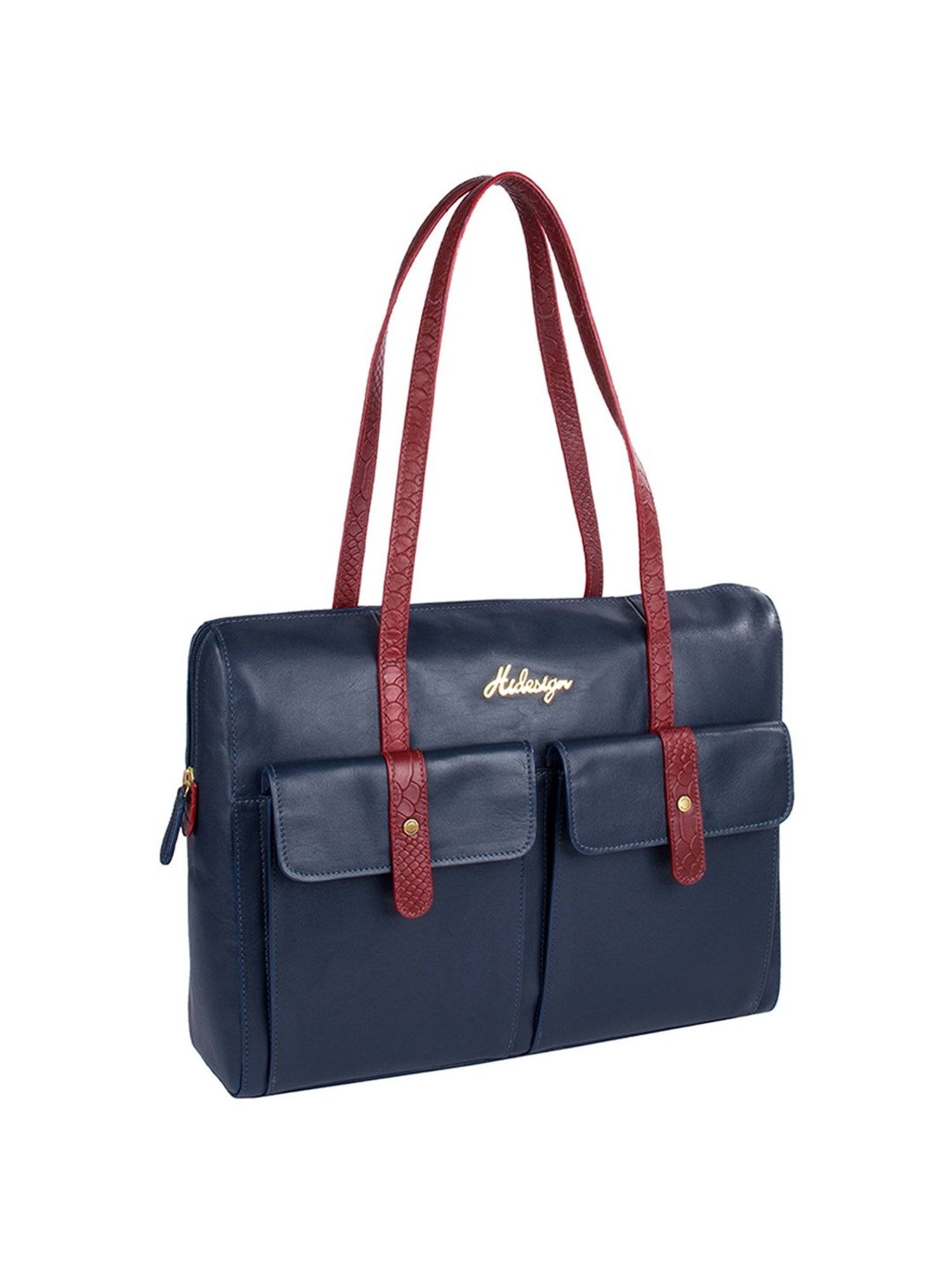 Hidesign Ee London 01 Navy Solid Medium Laptop Handbag