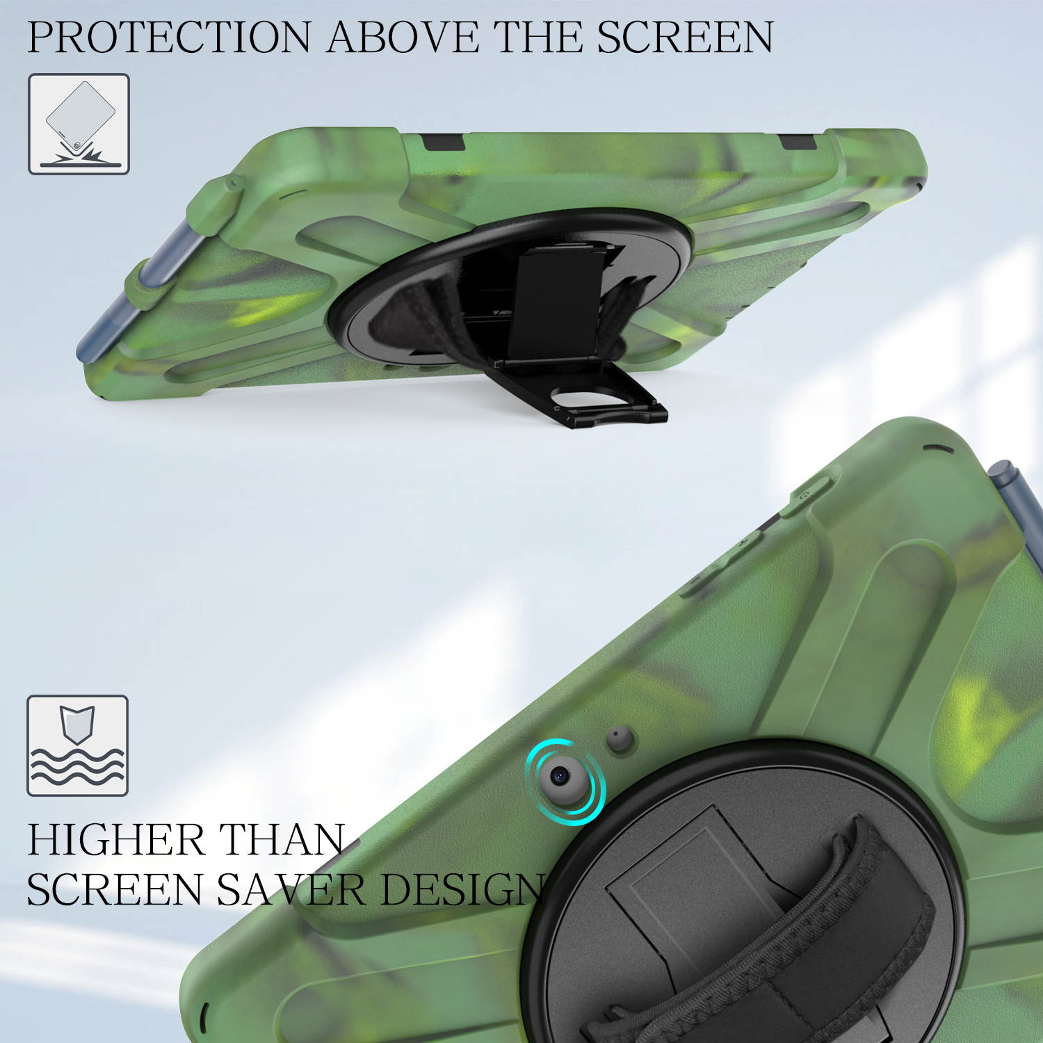 Case for Microsoft Surface Go 2 10.5 inch 2020 / Surface Go 10 inch 2018 with with Pen Holder, Hand Strap & Shoulder Strap Shockproof Protective Stand Cover