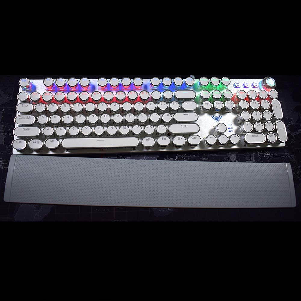 AULA F2088 True Mechanical Gaming Keyboard Multimedia Alloy Lighting Knob 104 Keys Anti-Ghost Marco Programming, Dual-Core IC Chip Metal Panel Wired LED Backlit Keyboard for PC Game