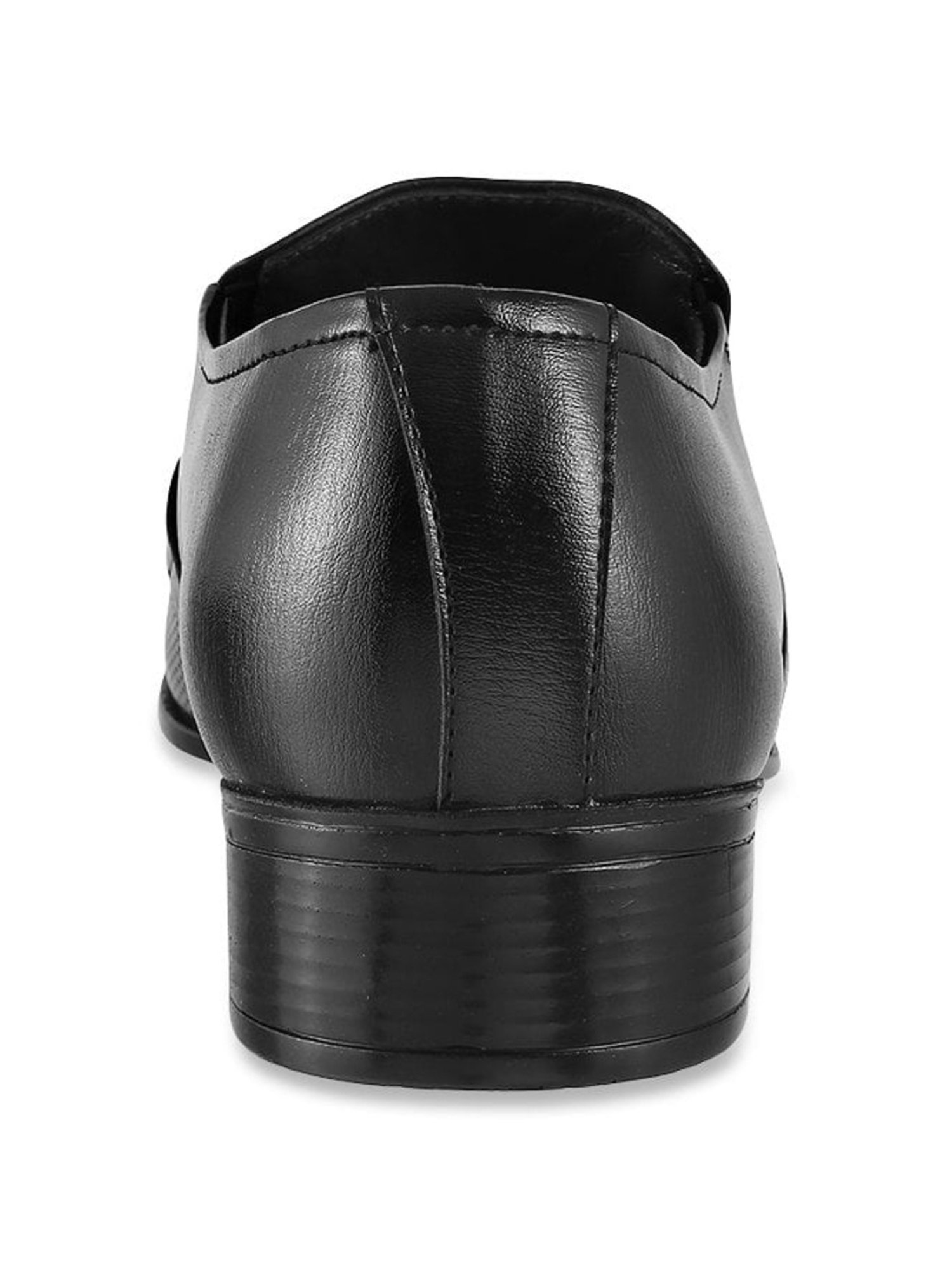 Mochi Men's Black Formal Slip-Ons