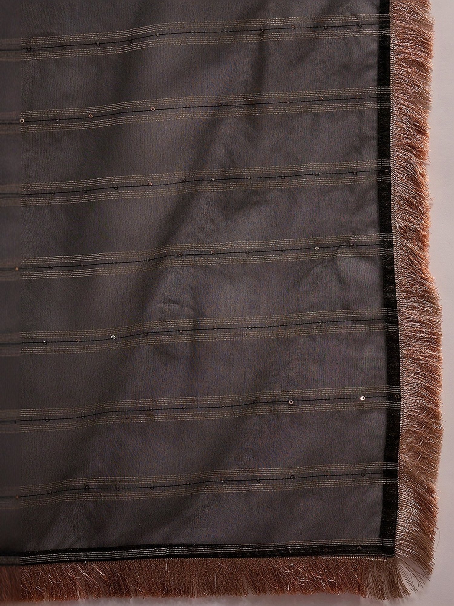 Indo Era Black Woven Pattern Kurta Pant Set With Dupatta