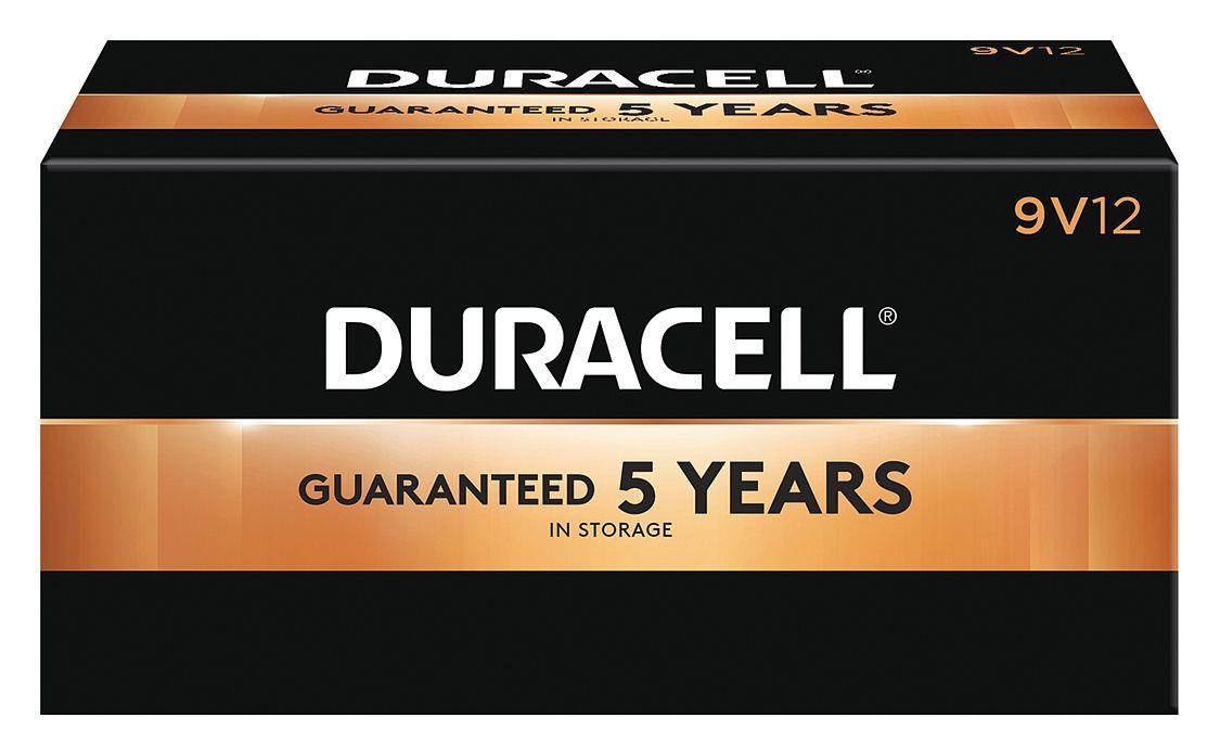DURACELL MN1604BKD Duracell CopperTop 9V Alkaline Battery, 12 PK, 9VDC