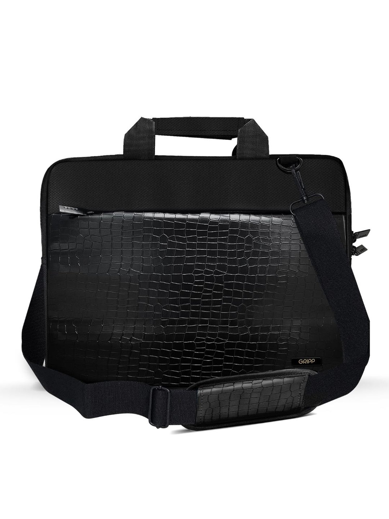 Gripp Croc Compact Fleet Executive Business Laptop & Tablet Bag For Macbook 13.3 & 14 (Black)