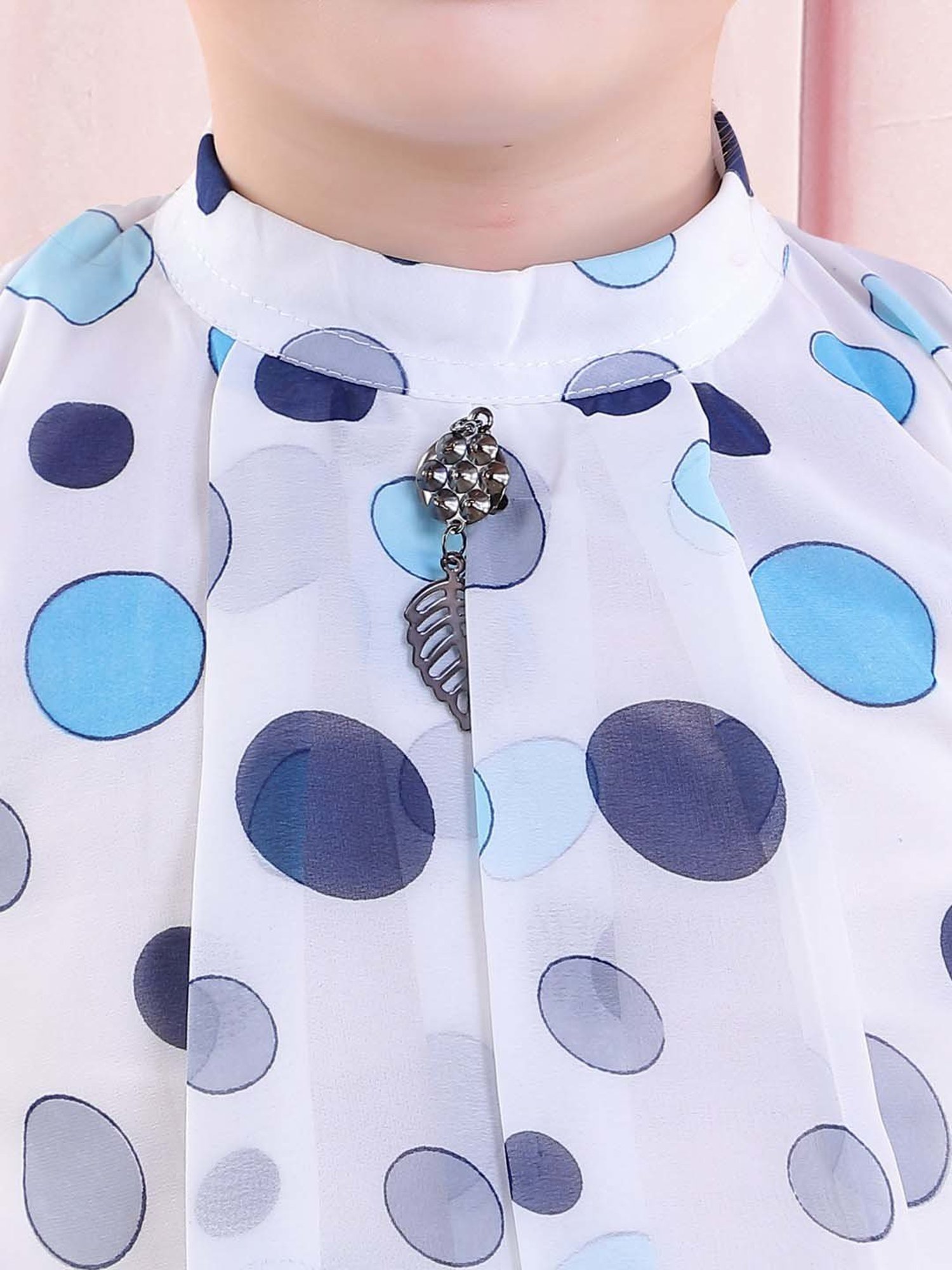 poplins Kids Blue & White Cotton Printed Top