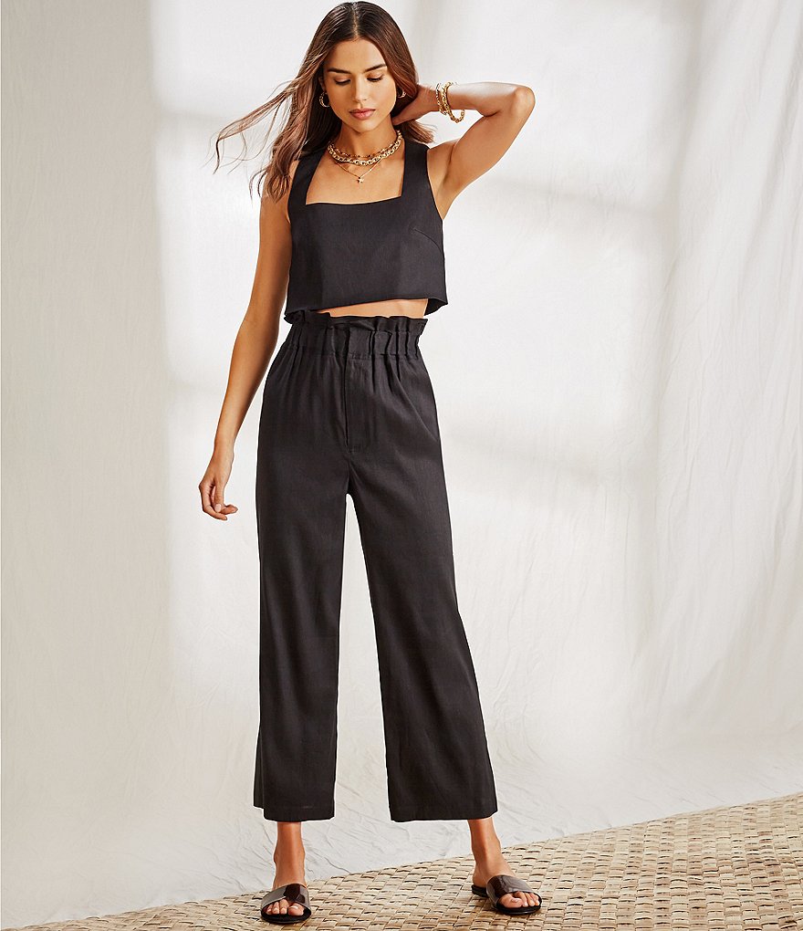 Gianni Bini Anna Woven Crop Tank