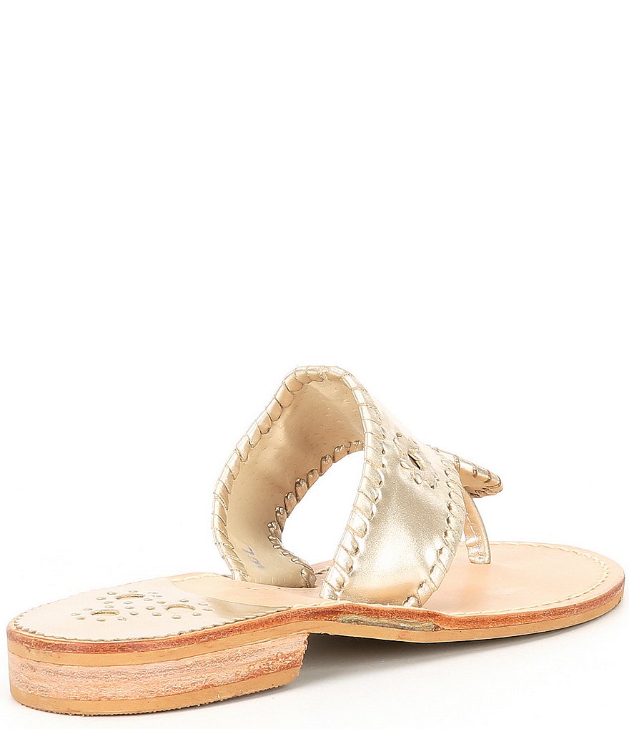 Jack Rogers Jacks Metallic Leather Flat Sandals