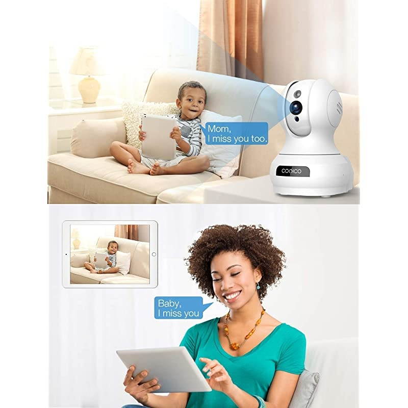 Camera, 1080P HD WiFi Pet Camera Baby Monitor, Pan/Tilt/Zoom IP Camera for Elder/Nanny Security Cam Night Vision Motion Detection 2-Way Audio Cloud Service Available Webcam White