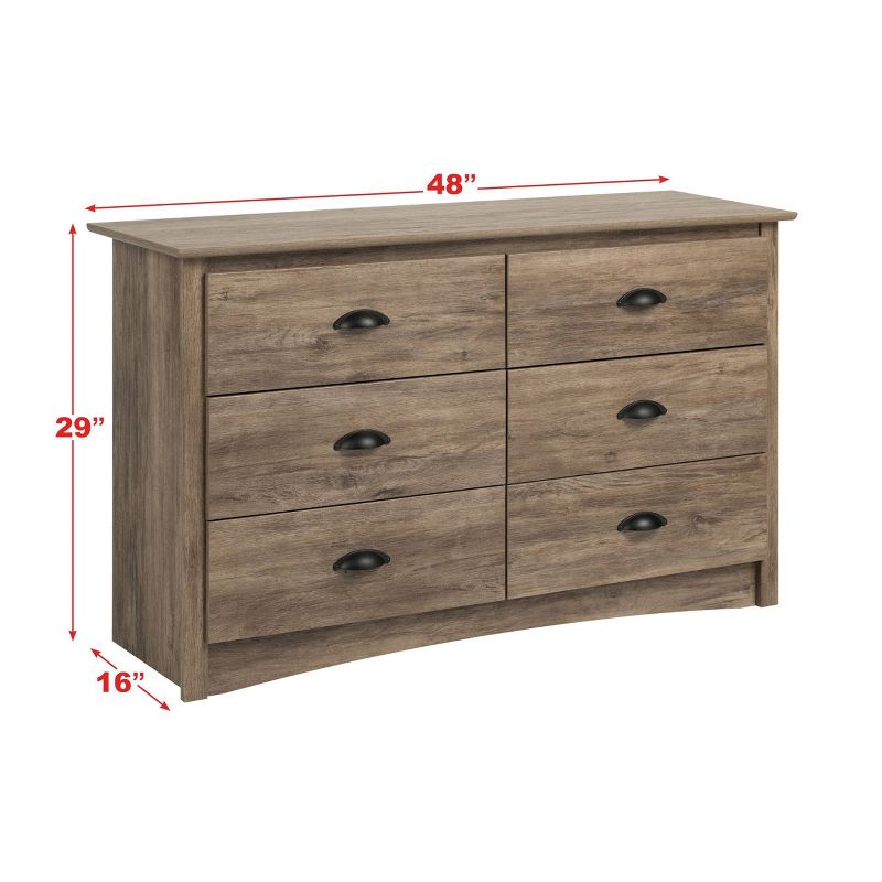 Salt Spring 6 Drawer Condo Dresser Drifted Gray - Prepac