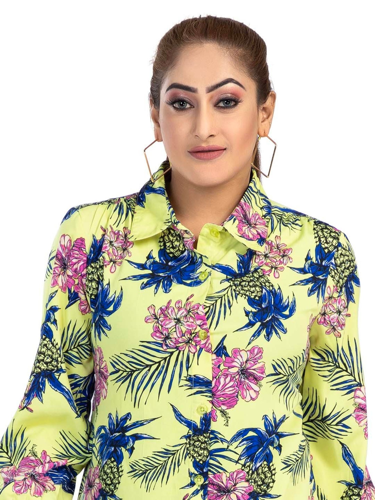 Nino Bambino Green Printed Long Shirt