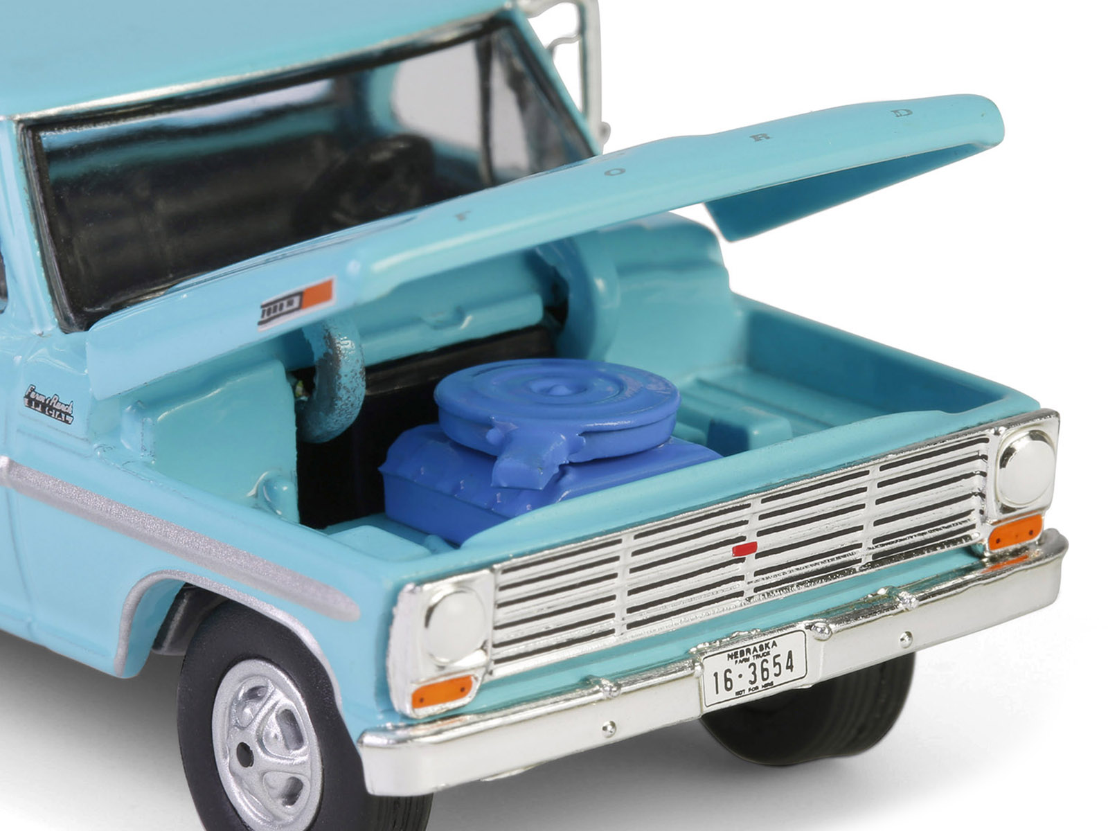 1969 Ford F-250 Farm & Ranch Special Pickup Truck Reef Aqua Blue "Down on the Farm" Series 10 1/64 Diecast Model by Greenlight