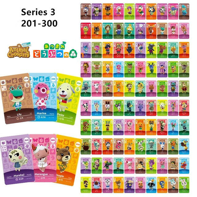Series 3(201--300) Animal Crossing Game Villager Amiibo Card for Nintendo Switch